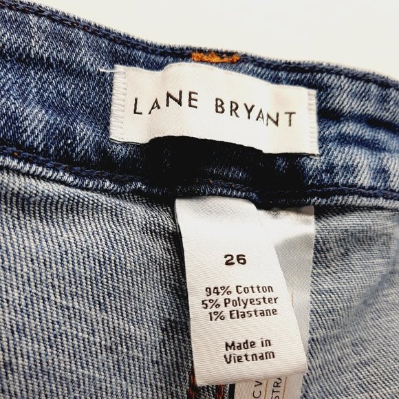 Lane Bryant Womens High Rise Straight Crop Jeans Size 26 Medium Wash Raw Hems - Picture 8 of 9